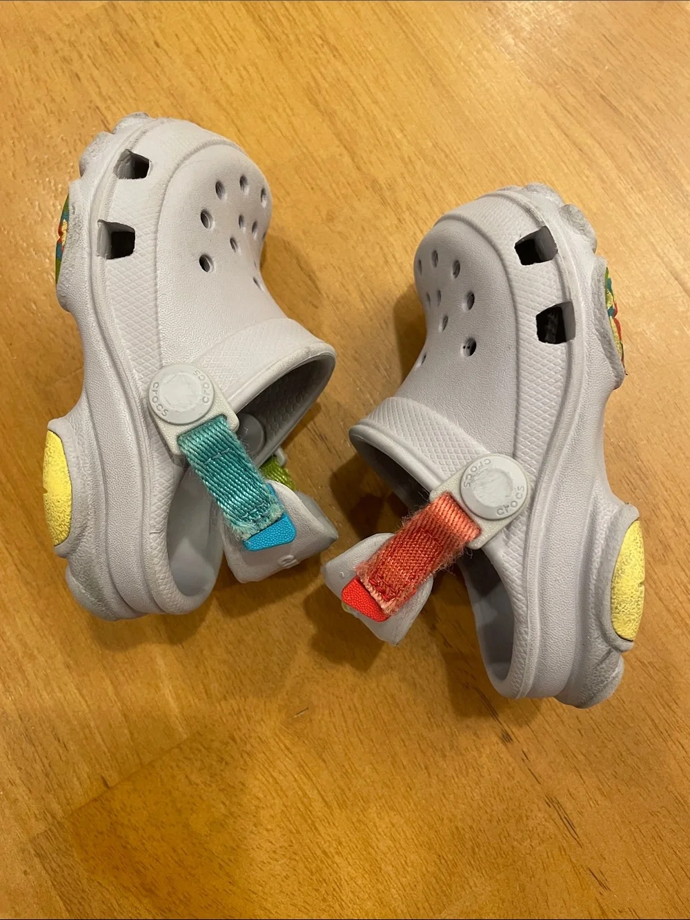 CROCS All Terrain Clogs C5 Grey Toddler Baby Shoes Adjustable Heel Straps